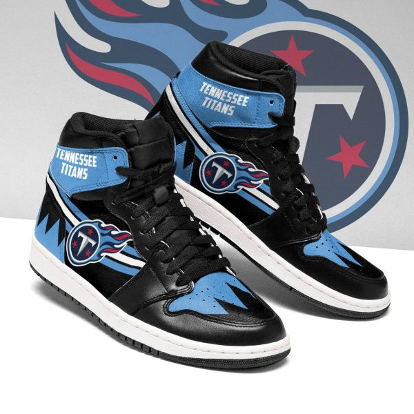 Women's Tennessee Titans AJ High Top Leather Sneakers 001